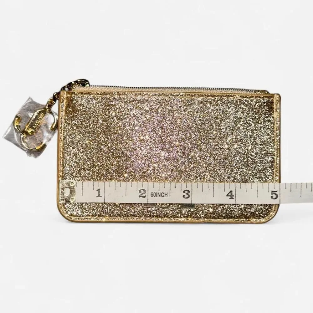 Jimmy Choo Gold Glitter Coin Purse - Picture 5 of 6